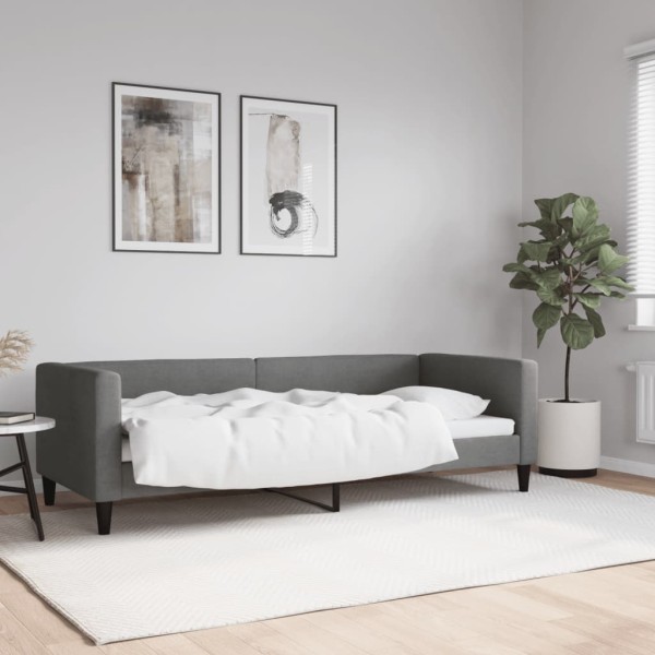 Sofá cama tela gris oscuro 80x200 cm Sofá cama tela gris oscuro 80x200 cm