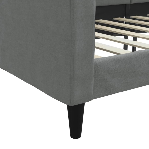Sofá cama tela gris oscuro 80x200 cm Sofá cama tela gris oscuro 80x200 cm