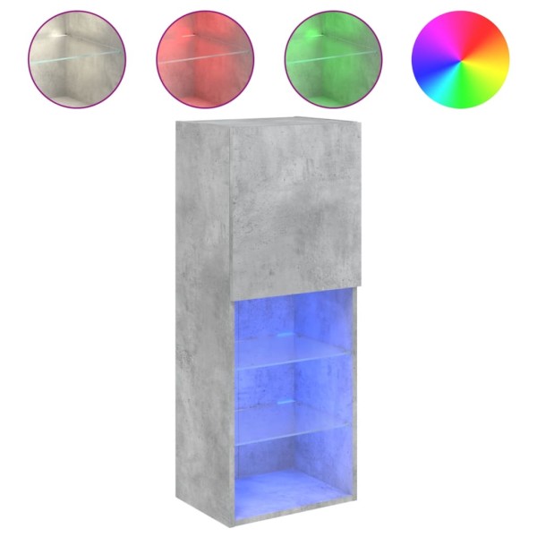Mueble para TV con luces LED gris hormigón 40,5x30x102 cm Mueble para TV con luces LED gris hormigón 40,5x30x102 cm