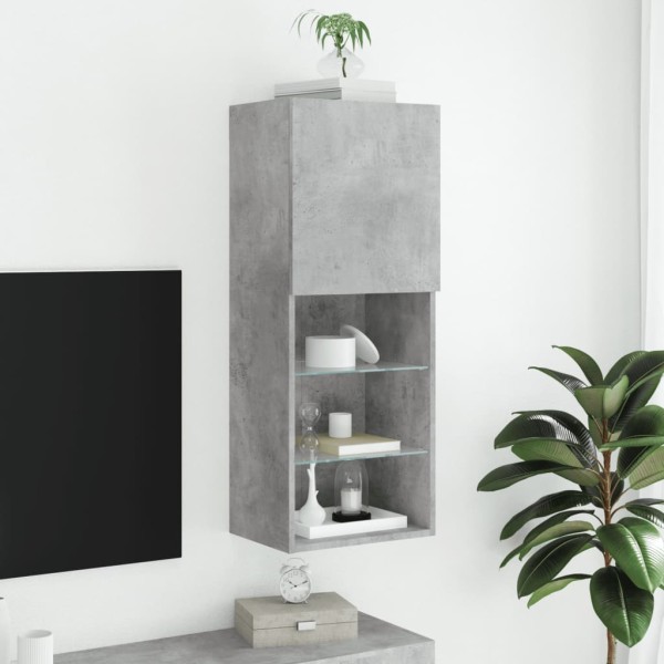 Mueble para TV con luces LED gris hormigón 40,5x30x102 cm Mueble para TV con luces LED gris hormigón 40,5x30x102 cm