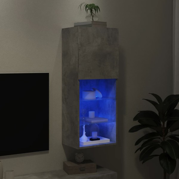 Mueble para TV con luces LED gris hormigón 40,5x30x102 cm Mueble para TV con luces LED gris hormigón 40,5x30x102 cm