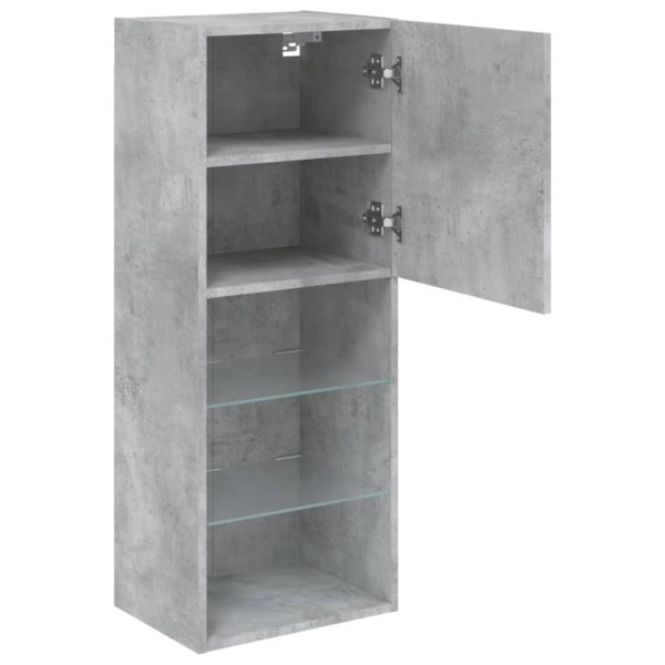 Mueble para TV con luces LED gris hormigón 40,5x30x102 cm Mueble para TV con luces LED gris hormigón 40,5x30x102 cm