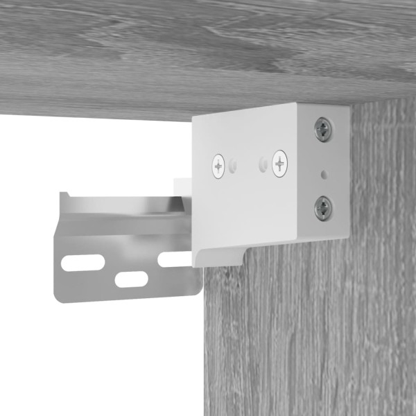 Mesita de noche de pared con luces LED gris Sonoma Mesita de noche de pared con luces LED gris Sonoma