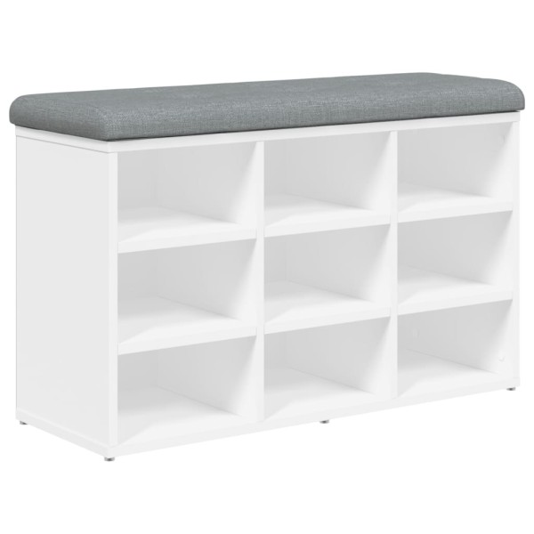 Banco zapatero madera de ingeniería blanco 82x32x50 cm Banco zapatero madera de ingeniería blanco 82x32x50 cm