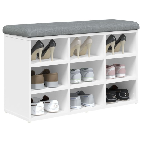 Banco zapatero madera de ingeniería blanco 82x32x50 cm Banco zapatero madera de ingeniería blanco 82x32x50 cm