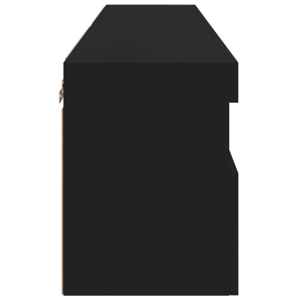 Muebles de TV de pared con luces LED 2 uds negro 60x30x40 cm Muebles de TV de pared con luces LED 2 uds negro 60x30x40 cm