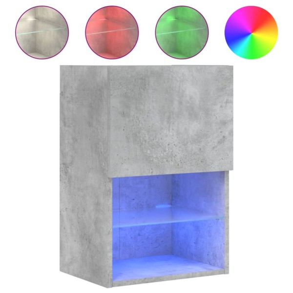 Muebles de TV con luces LED 2 uds gris hormigón 40,5x30x60 cm Muebles de TV con luces LED 2 uds gris hormigón 40,5x30x60 cm