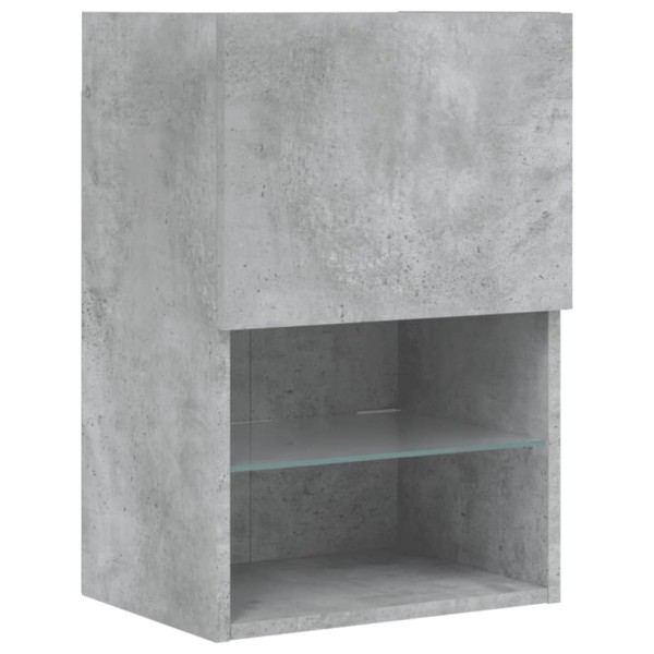 Muebles de TV con luces LED 2 uds gris hormigón 40,5x30x60 cm Muebles de TV con luces LED 2 uds gris hormigón 40,5x30x60 cm