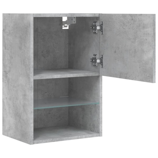 Muebles de TV con luces LED 2 uds gris hormigón 40,5x30x60 cm Muebles de TV con luces LED 2 uds gris hormigón 40,5x30x60 cm