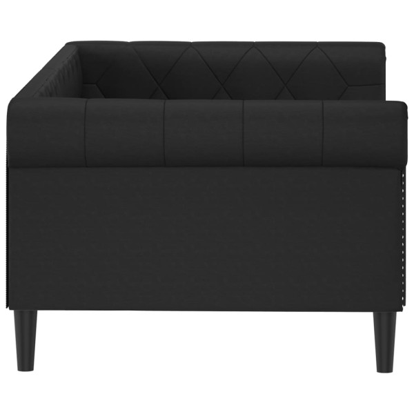 Sofá cama cuero sintético negro 90x200 cm