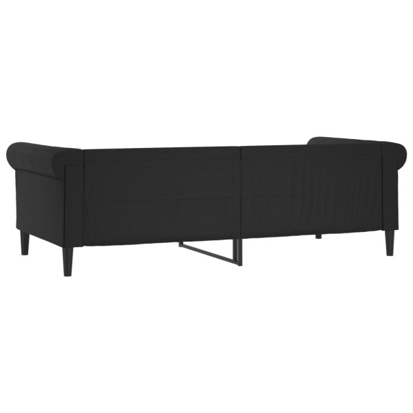 Sofá cama cuero sintético negro 90x200 cm