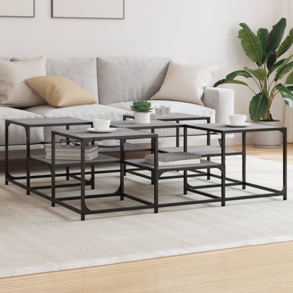 Mesa de centro madera de ingeniería gris Sonoma 121x121x40 cm Mesa de centro madera de ingeniería gris Sonoma 121x121x40 cm