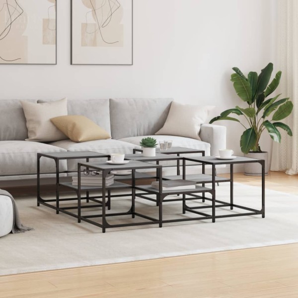 Mesa de centro madera de ingeniería gris Sonoma 121x121x40 cm Mesa de centro madera de ingeniería gris Sonoma 121x121x40 cm