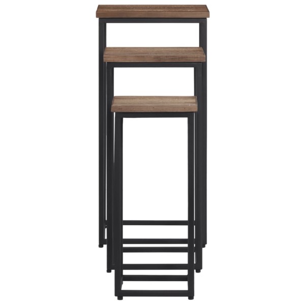 Soportes para plantas 3 unidades madera maciza de teca Soportes para plantas 3 unidades madera maciza de teca