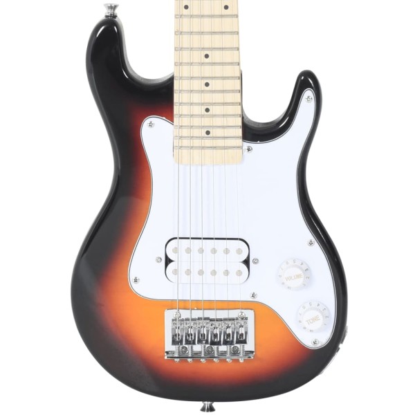 Guitarra eléctrica para niños con funda marrón y blanco 3/4 30" Guitarra eléctrica para niños con funda marrón y blanco 3/4 30"