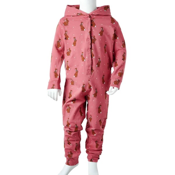 Mono infantil con capucha rosa viejo 104 Mono infantil con capucha rosa viejo 104