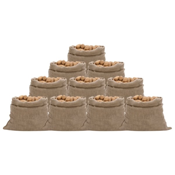 Sacos de yute 10 unidades 100x110 cm 100% yute 220 g/m² Sacos de yute 10 unidades 100x110 cm 100% yute 220 g/m²
