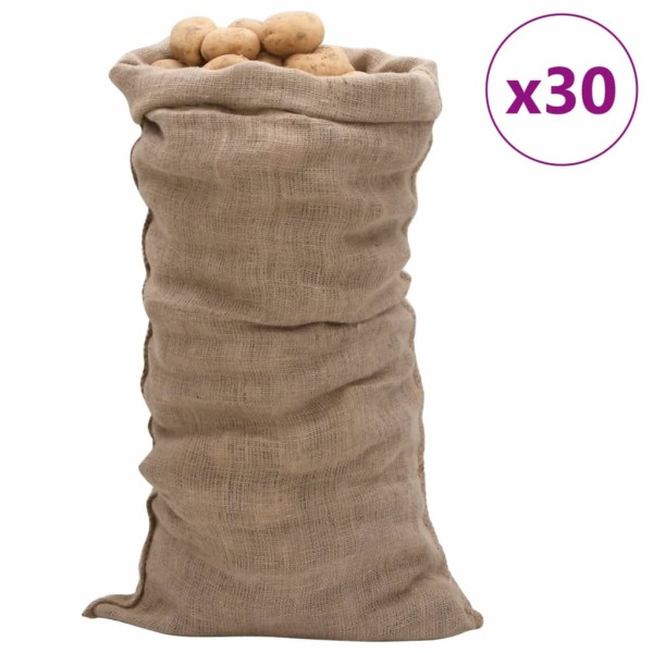 Sacos de yute 30 unidades 65x135 cm 100% yute 220 g/m² Sacos de yute 30 unidades 65x135 cm 100% yute 220 g/m²