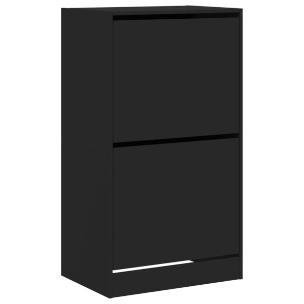 Mueble zapatero con 2 cajones abatibles negro 60x42x108 cm Mueble zapatero con 2 cajones abatibles negro 60x42x108 cm