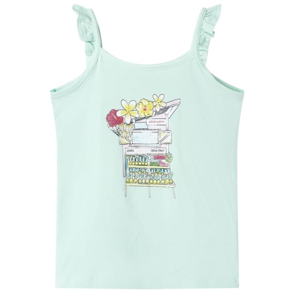 Camiseta de tirantes infantil verde menta claro 116 Camiseta de tirantes infantil verde menta claro 116