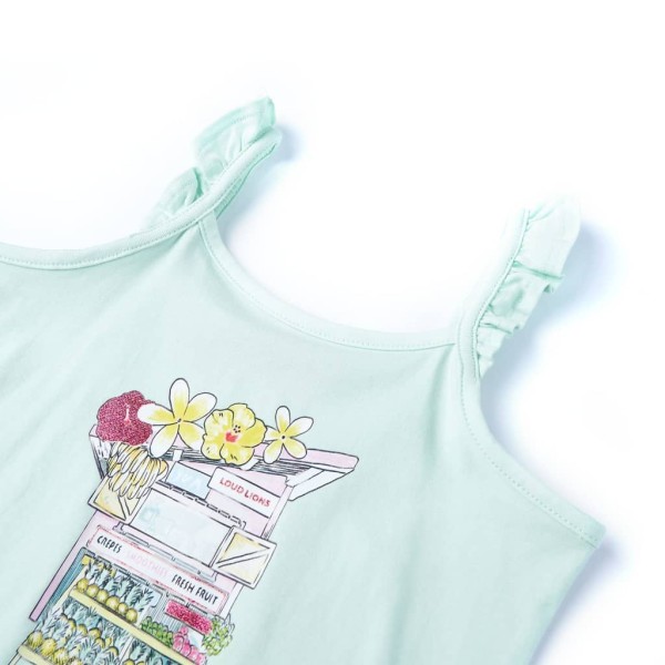 Camiseta de tirantes infantil verde menta claro 116 Camiseta de tirantes infantil verde menta claro 116