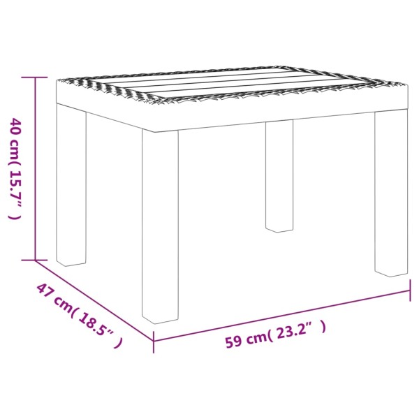 Mesa de jardín PP blanco 59x47x40 cm Mesa de jardín PP blanco 59x47x40 cm