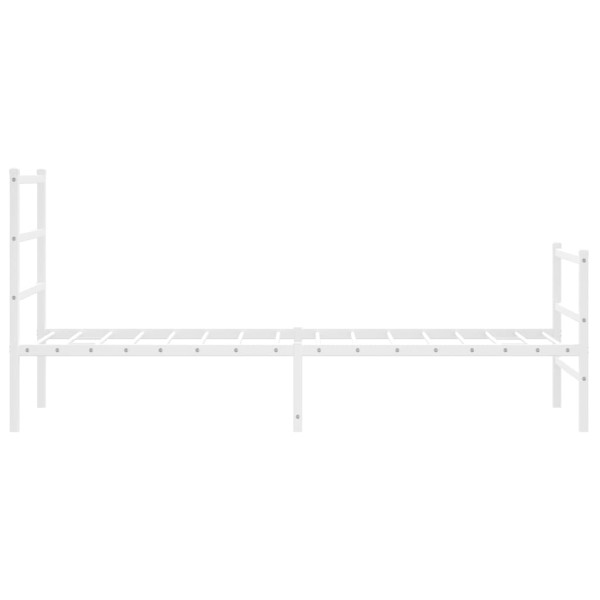 Estructura cama metal con cabecero y estribo blanco 75x190 cm Estructura cama metal con cabecero y estribo blanco 75x190 cm