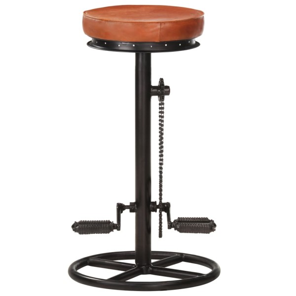 Taburetes de cocina 2 uds cuero auténtico cabra negro y marrón Taburetes de cocina 2 uds cuero auténtico cabra negro y marrón