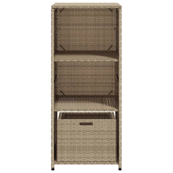 Armario de almacenaje de jardín ratán PE beige 50x55x115 cm
