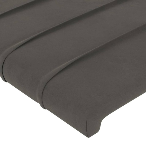Cabecero con orejas de terciopelo gris oscuro 147x16x118/128 cm Cabecero con orejas de terciopelo gris oscuro 147x16x118/128 cm