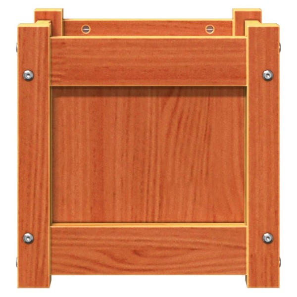 Jardinera exterior madera maciza pino marrón cera 31x31x31 cm Jardinera exterior madera maciza pino marrón cera 31x31x31 cm