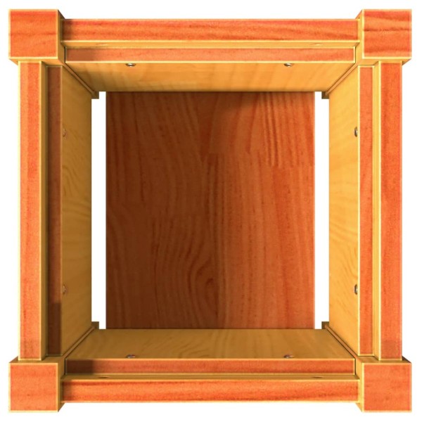 Jardinera exterior madera maciza pino marrón cera 31x31x31 cm Jardinera exterior madera maciza pino marrón cera 31x31x31 cm