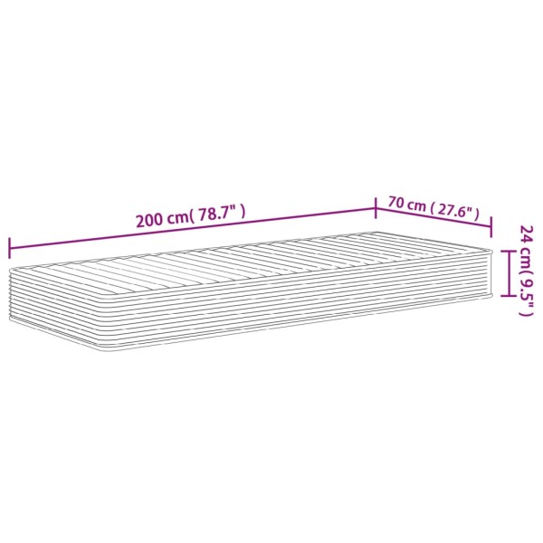 Colchón de espuma medio suave 70x200 cm Colchón de espuma medio suave 70x200 cm