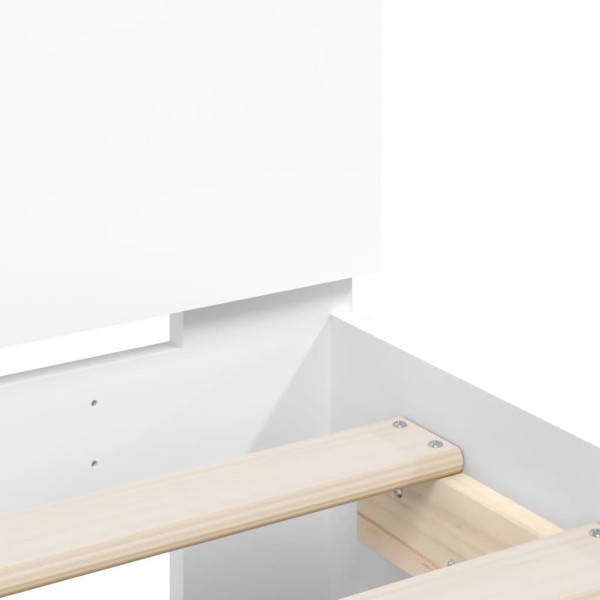 Estructura de cama con cabecero y luces LED blanco 75x190 cm Estructura de cama con cabecero y luces LED blanco 75x190 cm