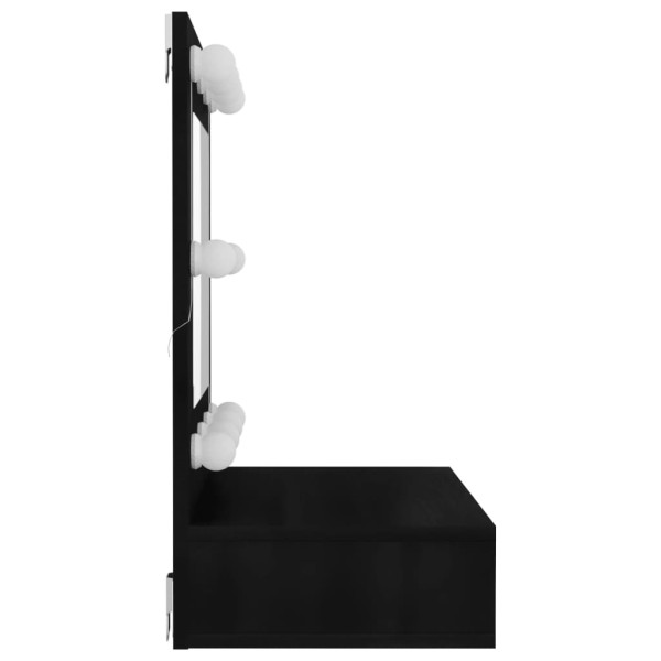 Mueble con espejo y LED negro 60x31,5x62 cm Mueble con espejo y LED negro 60x31,5x62 cm