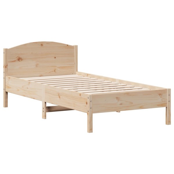 Estructura de cama con cabecero madera maciza pino 90x190 cm Estructura de cama con cabecero madera maciza pino 90x190 cm
