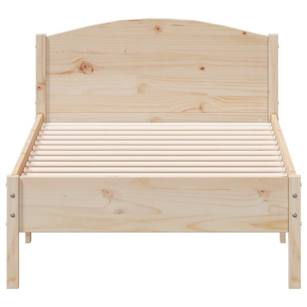 Estructura de cama con cabecero madera maciza pino 90x190 cm Estructura de cama con cabecero madera maciza pino 90x190 cm