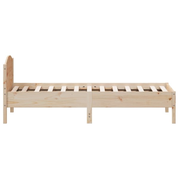 Estructura de cama con cabecero madera maciza pino 90x190 cm Estructura de cama con cabecero madera maciza pino 90x190 cm
