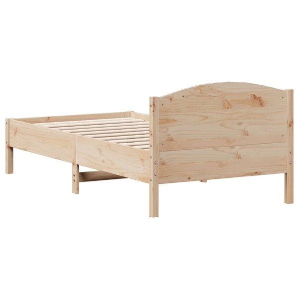 Estructura de cama con cabecero madera maciza pino 90x190 cm Estructura de cama con cabecero madera maciza pino 90x190 cm