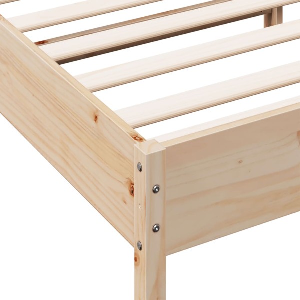 Estructura de cama con cabecero madera maciza pino 90x190 cm Estructura de cama con cabecero madera maciza pino 90x190 cm