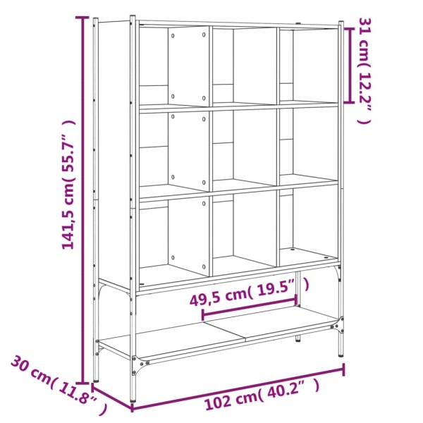 Estantería madera de ingeniería marrón roble 102x30x141,5 cm Estantería madera de ingeniería marrón roble 102x30x141,5 cm