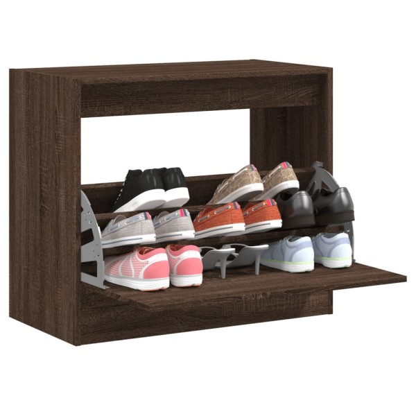 Zapatero de madera de ingeniería marrón roble 80x42x69 cm Zapatero de madera de ingeniería marrón roble 80x42x69 cm
