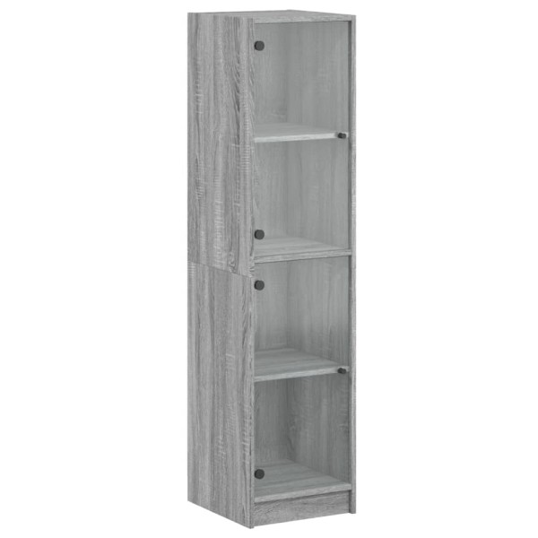 Aparador con puertas de vidrio gris Sonoma 35x37x142 cm Aparador con puertas de vidrio gris Sonoma 35x37x142 cm