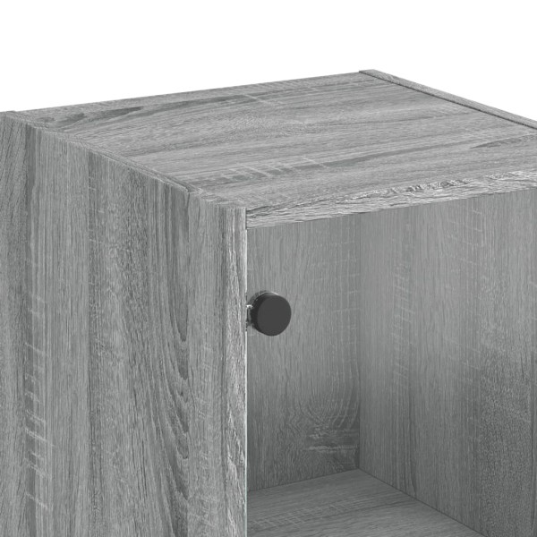 Aparador con puertas de vidrio gris Sonoma 35x37x142 cm Aparador con puertas de vidrio gris Sonoma 35x37x142 cm