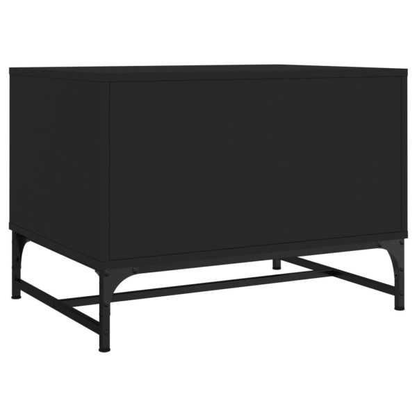 Mesa de centro con puertas de vidrio negra 68,5x50x50 cm Mesa de centro con puertas de vidrio negra 68,5x50x50 cm