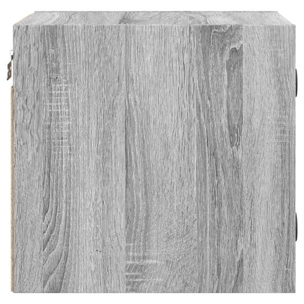 Mesita de noche con puerta de vidrio gris Sonoma 35x37x35 cm Mesita de noche con puerta de vidrio gris Sonoma 35x37x35 cm