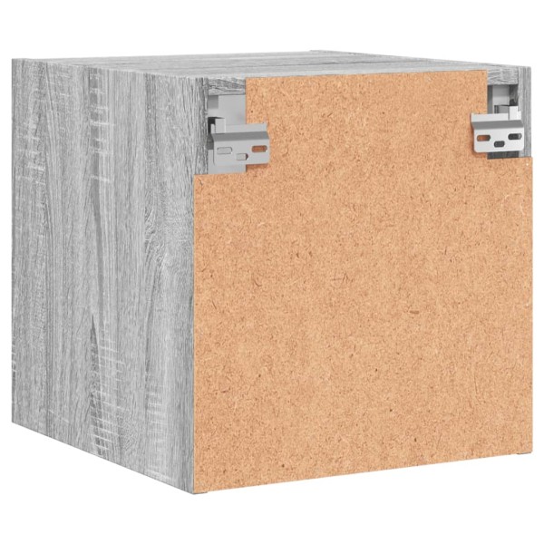 Mesita de noche con puerta de vidrio gris Sonoma 35x37x35 cm Mesita de noche con puerta de vidrio gris Sonoma 35x37x35 cm