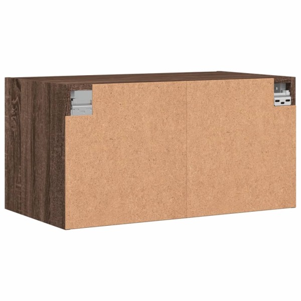 Mueble de pared puertas de vidrio marrón roble 68,5x37x35 cm Mueble de pared puertas de vidrio marrón roble 68,5x37x35 cm