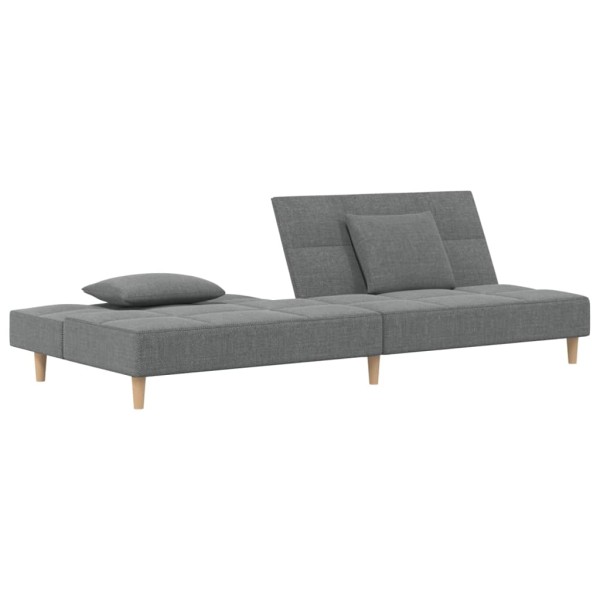 Sofá cama de 2 plazas con dos almohadas tela gris oscuro Sofá cama de 2 plazas con dos almohadas tela gris oscuro