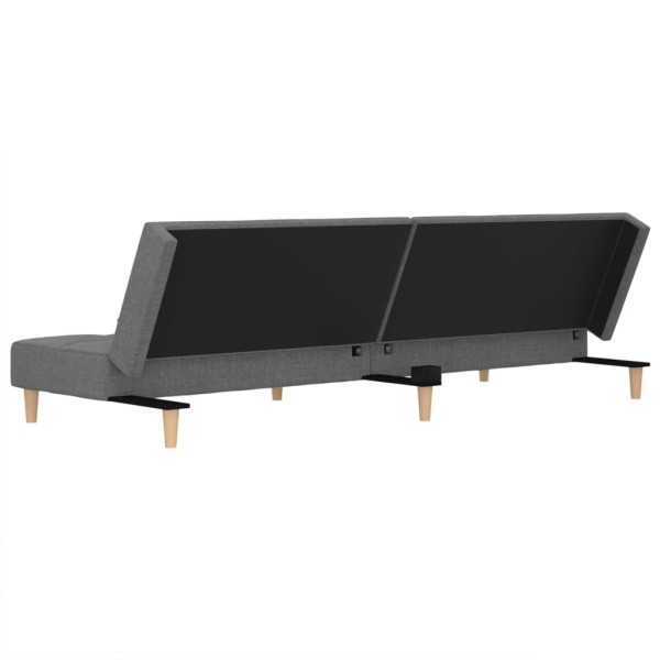 Sofá cama de 2 plazas con dos almohadas tela gris oscuro Sofá cama de 2 plazas con dos almohadas tela gris oscuro